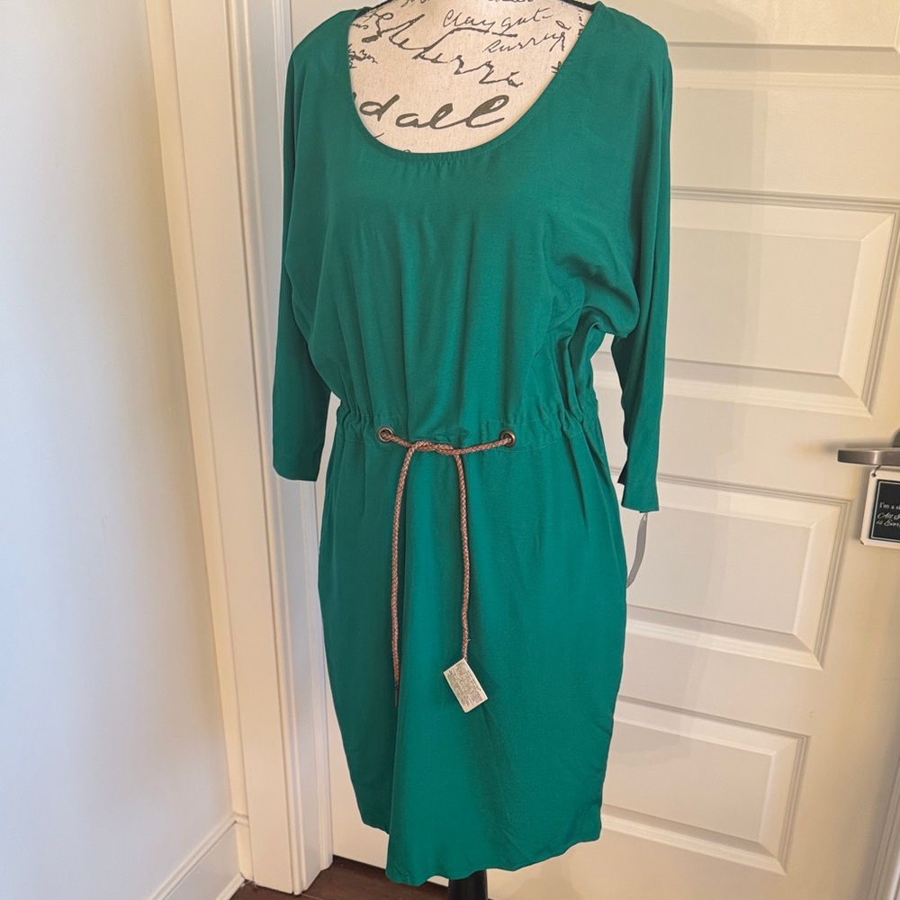 Zara Teal Long Sleeve Dress with Belt